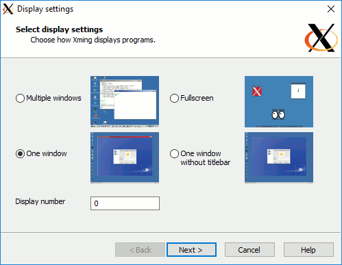 Have Xming display X clients in a single window to start a full window manager